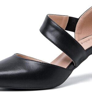 Women's Synthetic Pointed Toe Heels Kitten Heel Slip On Dressy Pumps